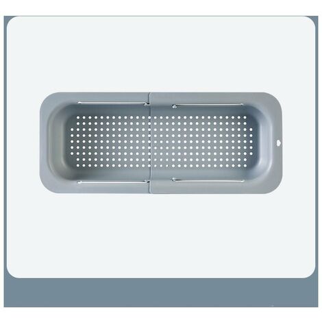 Cestello di scarico per lavabo da cucina retrattile a doppio strato, lavello per uso domestico, scolapiatti, vassoio portafrutta (grigio chiaro)