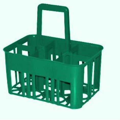 Cestello in plastica portabottiglie a 6 posti Verde - Mobil Plastic