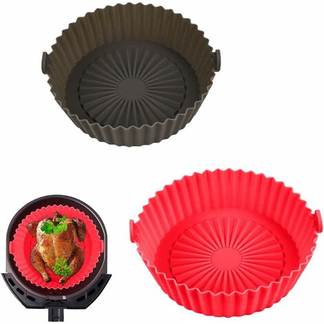 friggitrice ad aria in silicone riutilizzabile,per Friggitrice Ad Aria Cestino per Friggitrice ad Aria in Silicone Forno e Microonde Accessori per Friggitrice ad Aria in Silicone 20.5cm blu 
