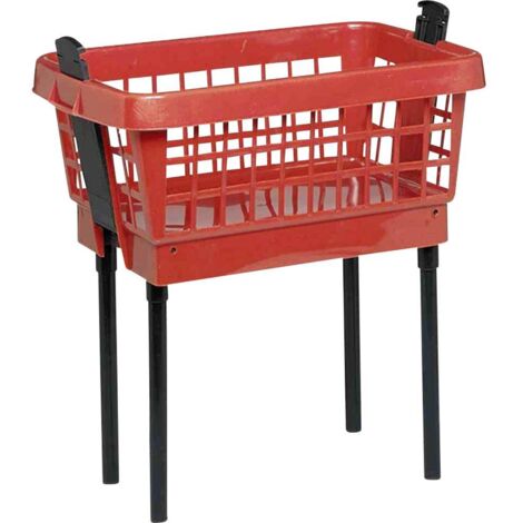 Cestello per biancheria con piedini rosso, 65 cm