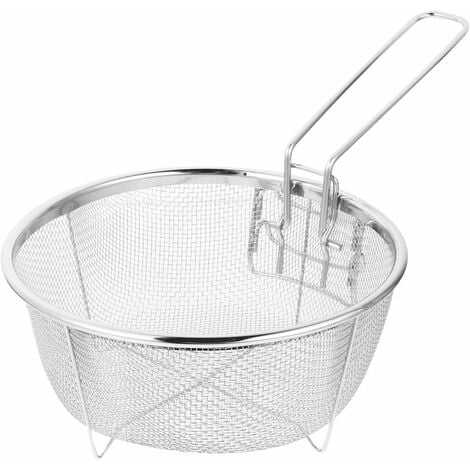 1pc Cestello Pieghevole In Rete Per Friggere In Acciaio Inox