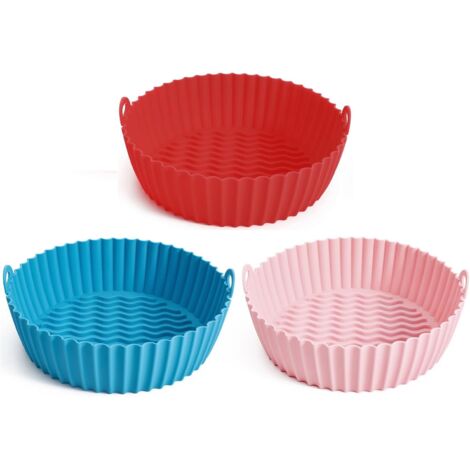 Cestello per friggitrice ad aria in silicone, teglia da forno, stampo in silicone riutilizzabile per pizza e pollo fritto, accessorio da cucina, accessori per friggitrice ad aria di qualità alimentare