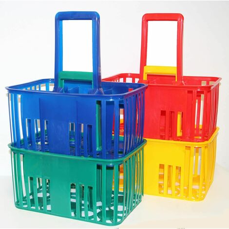 Cestello portabottiglie in plastica 6 posti bottiglie vari colori