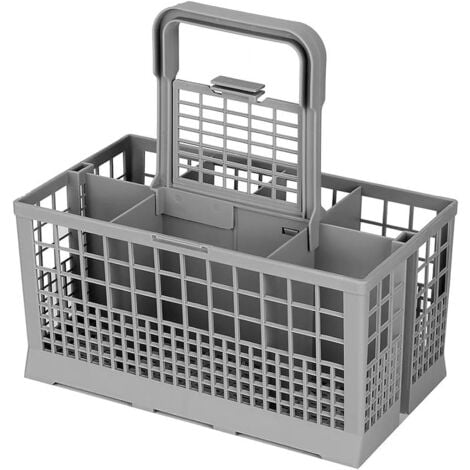 Cestello universale per posate per lavastoviglie compatibile con diverse marche (Bosch/Siemens/Rex/Electrolux), manico rimovibile, plastica, 24P x 24W x 23,5H cm