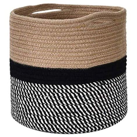 Cestini in corda di cotone, cesto per la biancheria in corda di cotone, cesto portaoggetti in corda di cotone intrecciata, cesto portaoggetti pieghevole per il bagno 30 x 30 cm