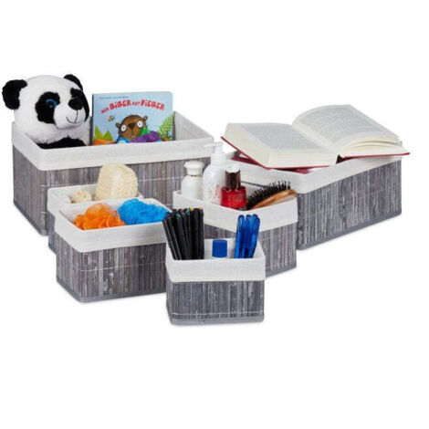 Cestini portaoggetti in bambù - set da 6