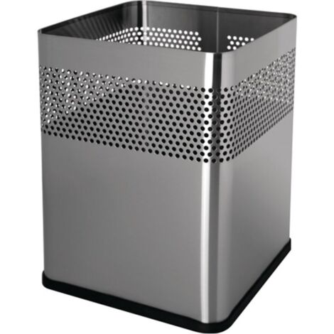 Cestino 18l H325xL240xP240mm quad.VA argento