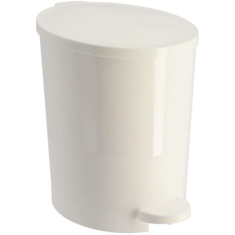 Cestino a pedale in pp con coperchio 4l - bianco - Tendance