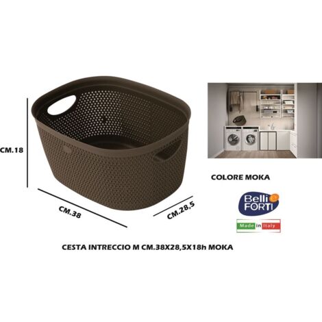 Cestino Biancheria Portabiancheria intreccio Moka 28,5 x 38 x 18 cm