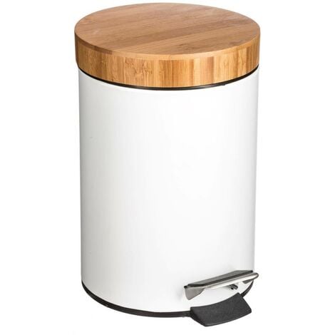 Cestino con coperchio in bambù naturéo 3l bianco - 5five