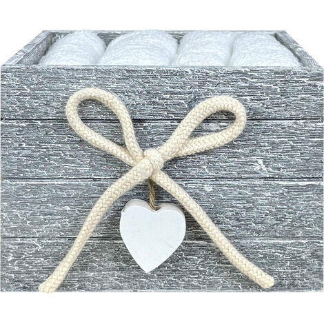 Cestino Con Lavette Ospiti in Cotone 30 x 30 Cm Asciugamani Spugna Bagno Salvietta Ospite  BrugesGrigio