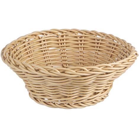 Cestino cook naturale realizzato in polietilene e polipropilene. -Ø20 x h 7cm / Beige / Tondo