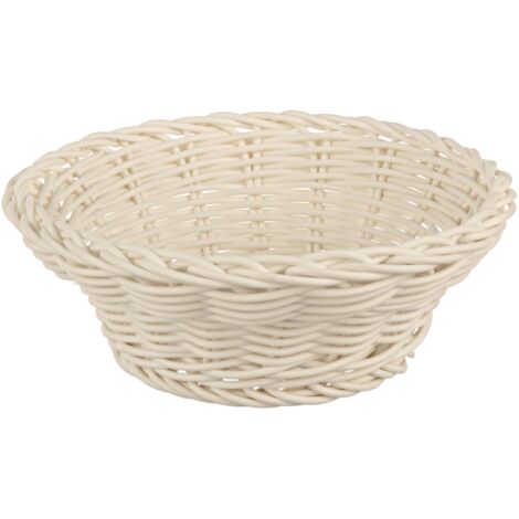 Cestino cook naturale realizzato in polietilene  e polipropilene. -Ø20 x h 7cm / Bianco / Tondo
