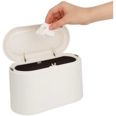 Cestino da appoggio con coperchio a clip, mini cestino da appoggio per la cucina, dimensioni ridotte per il bagno e l'ufficio, 22 x 11 x 13 cm