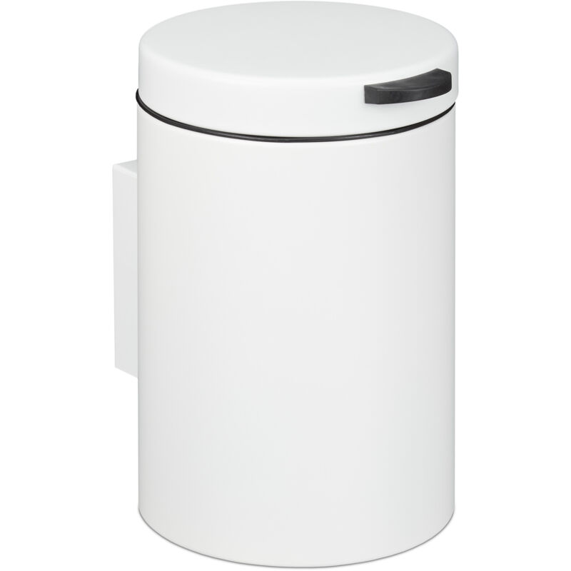 Relaxdays Bidone Rifiuti Per Bagno Cube 6L - Soft-Close E Pedale, Cestino Interno Estraibile, Bronzo E Nero
