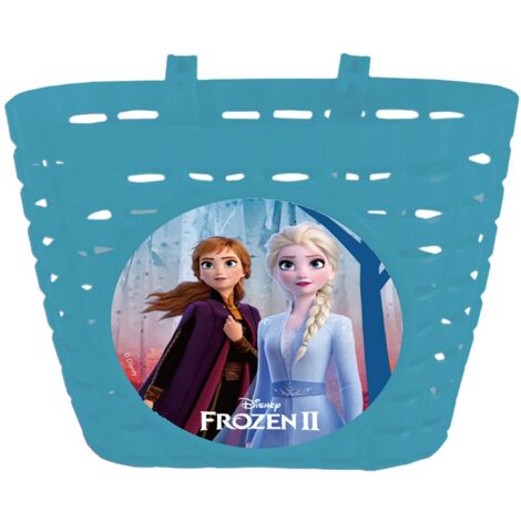 Cestino Disney Frozen per bicicletta da bambina, in palstica di colore azzurro