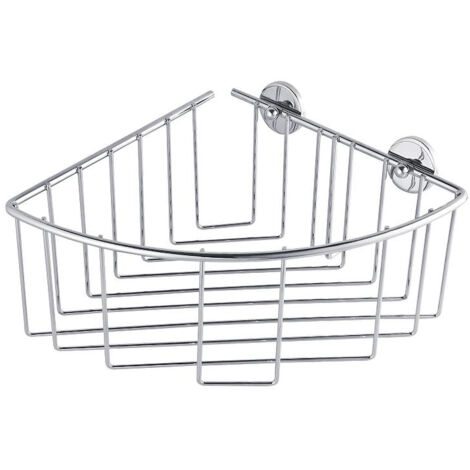 Cestino doccia in metallo tesa® Baath, extra profondo, metallo cromato, autoadesivo, tecnologia di montaggio adesiva, 115 mm x 205 mm x 210 mm
