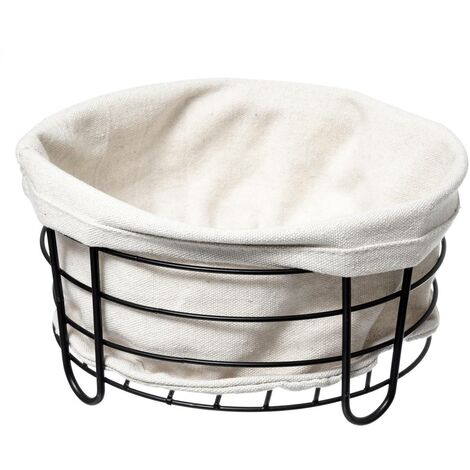 Cestino in acciaio 25cm beige e nero - 5five