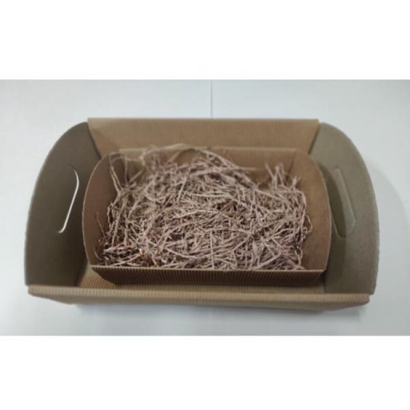 Cestino in cartone a micro onda, avana, cm 32x22x9