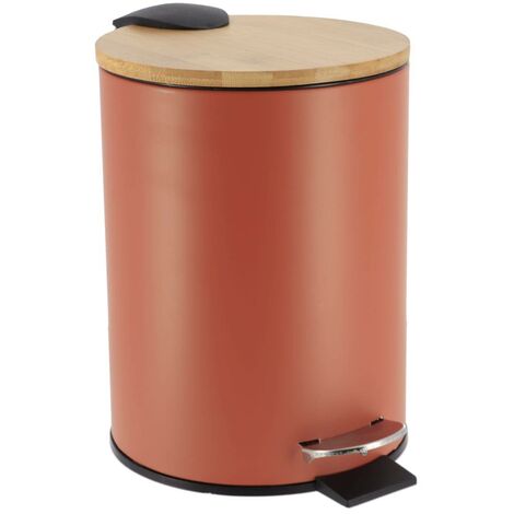 Cestino in metallo da 2,5 l con freno a caduta - bambù terracotta - Tendance