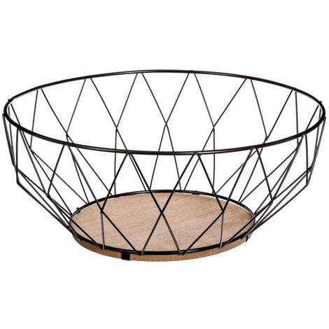Cestino in metallo rhombus 28 cm nero - 5five