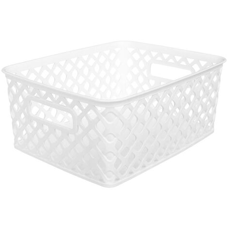 Cestino in plastica da 4l folk bianco - 5five