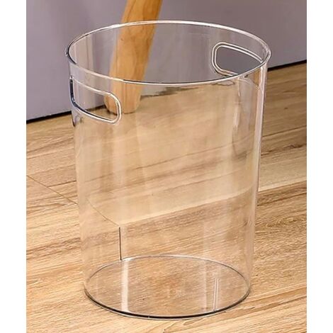 Cestino in plastica trasparente – 22 x 19 cm – Design minimalista ed elegante – Cestino per il riciclaggio per ufficio, casa, camera da letto – cestino per scrivania, tavolo
