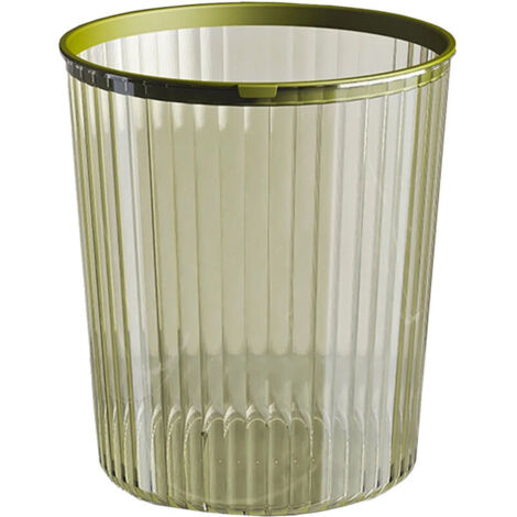 Cestino in plastica trasparente con chiusura ad anello, ideale per la casa, il soggiorno, la cucina, il bagno, la camera da letto e l'ufficio. Colore verde chiaro.