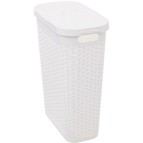5FIVE SIMPLY SMART Cestino in rattan slim 40l bianco - 5five
