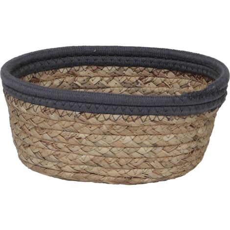 Cestino ovale per piante in cotone 21x16x9 cm - grigio naturale - Tendance