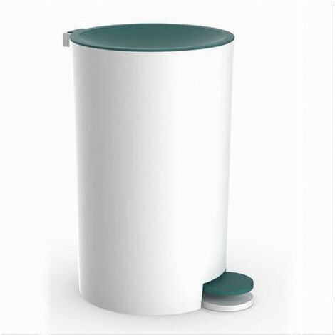 Cestino Pattumiera A Pedale Arredo Bagno Bianco Verde Plastica Accessorio 69975