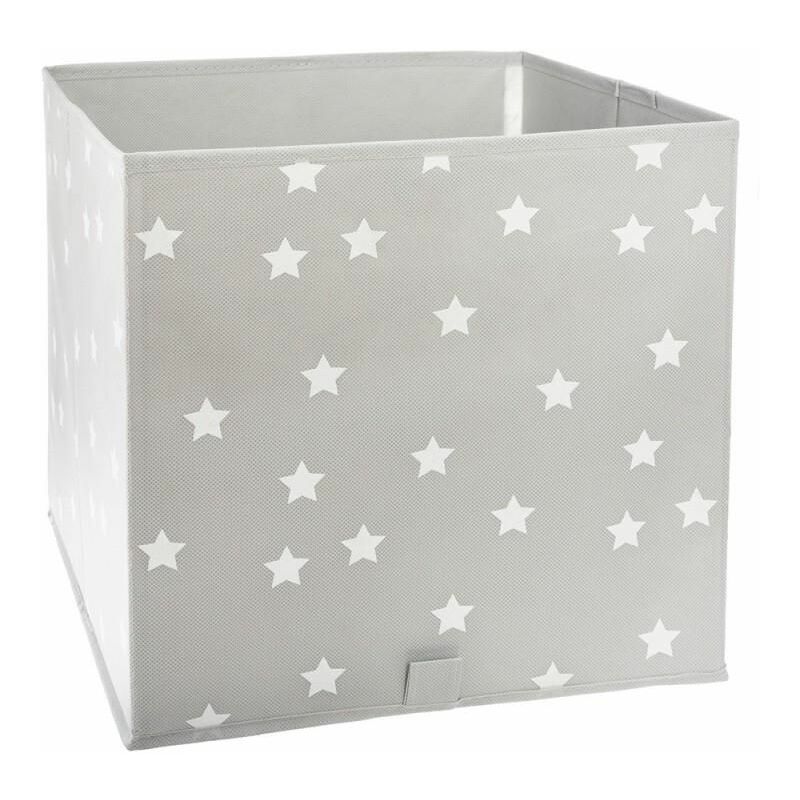Image of Cesto portaoggetti per bambini grigio con stelle
