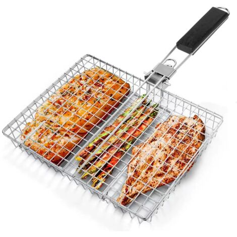 cestino per barbecue, cestino per pesce per barbecue, cestino per barbecue in acciaio inox antiruggine