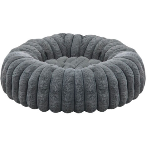 Cestino per cani, cestino per gatti di piccola taglia, diametro 50 cm, imbottitura morbida, antiscivolo, grigio tortora.