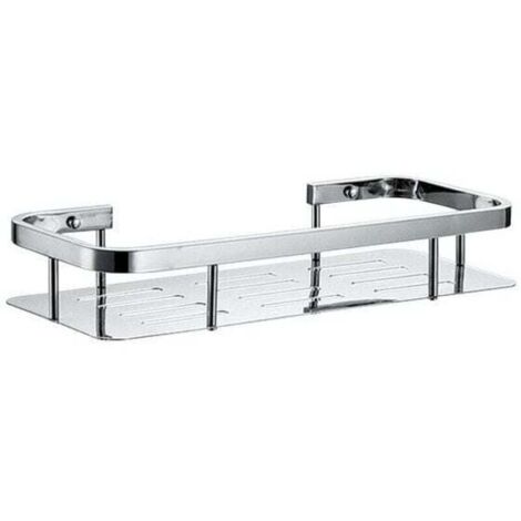 Cestino per doccia in acciaio inossidabile - Mensola per vasca da bagno, supporto per mensola angolare da parete (1 livello, acciaio inossidabile)