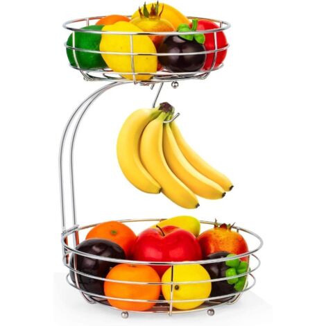 Cestino per frutta a due livelli Cestino per frutta da cucina Espositore per frutta Scaffale per verdure
