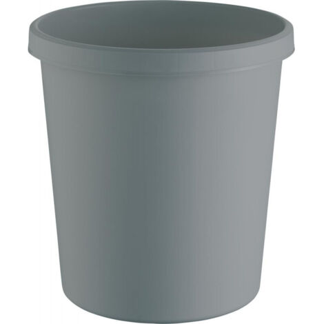 Cestino per la spazzatura 18l H331xØ315mm con bordo di presa, colore grigio chiaro