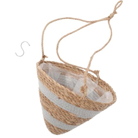 Cestino per piante intrecciato Novità Cestini sospesi per orchidee per piante da esterno Scolapiatti con coperchio Vaso da fiori sospeso Cestino appeso a parete per prato