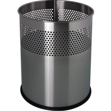 Cestino per rifiuti 15l H321xØ255mm rotondo.VA argento
