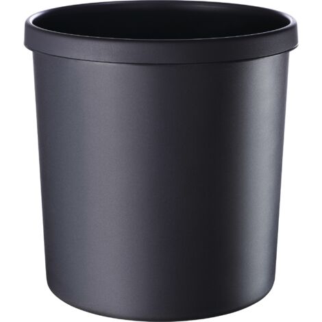 Cestino per rifiuti 18l H310xØ295mm con bordo di presa, nero opaco