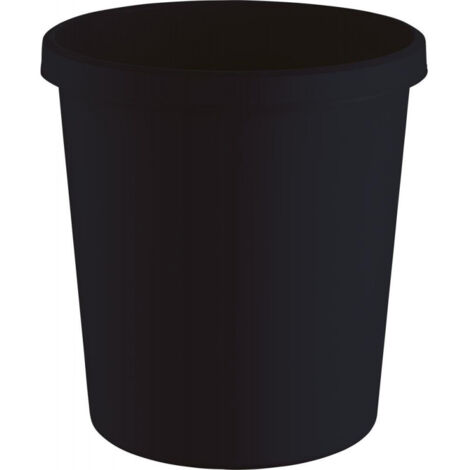Cestino per rifiuti 18l H331xØ315mm con bordo di presa, nero Ku.