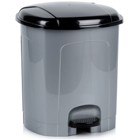 CESTINO PER RIFIUTI CON PEDALE, IN PLASTICA, CONTENITORE PER RIFIUTI GRIGI, 11,5 L