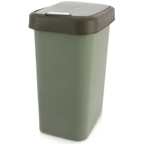 Cestino per rifiuti in plastica verde da 25 litri