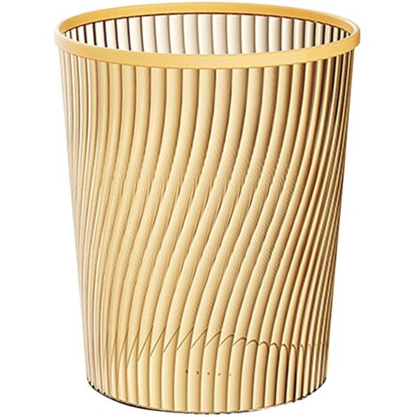 Cestino per rifiuti rotondo in rete, cestino per rifiuti circolare, cestino per ufficio, cestino per la raccolta differenziata, per bagno, cucina, ufficio, camera da letto, organizer da scrivania (oro