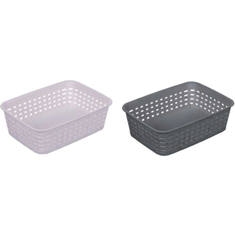 CESTINO PLASTICA 19,5X14X6 BIANCO/GRIGIO 2 COLORI ASSORTITI