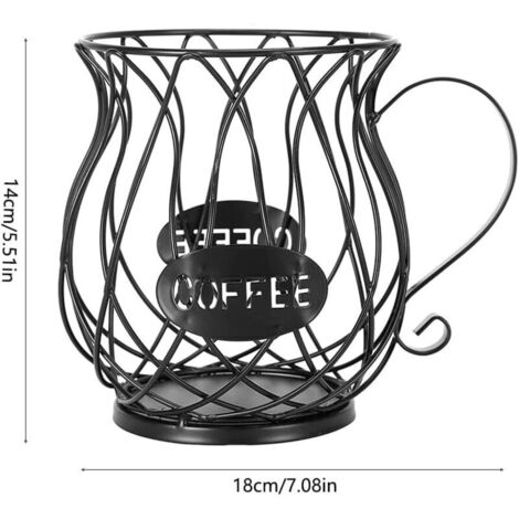 Cestino porta capsule di caffè (nero), supporto per capsule di caffè, cestino per capsule di caffè, cestino per la conservazione delle capsule di caffè, per capsule di caffè