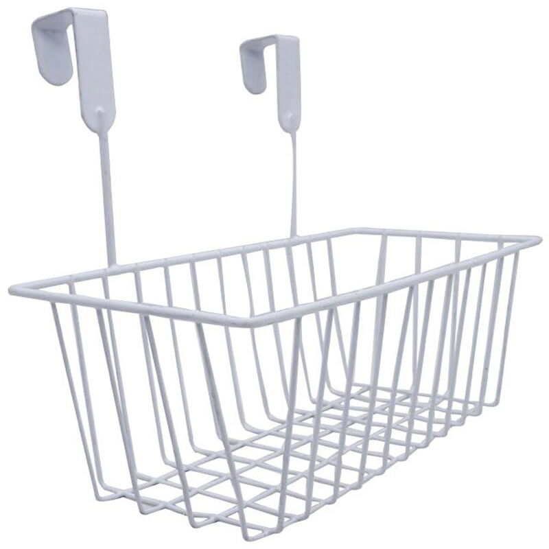 Image of Cestino porta oggetti con da appendere a ante o cassetti organizer cucina bagno bianco