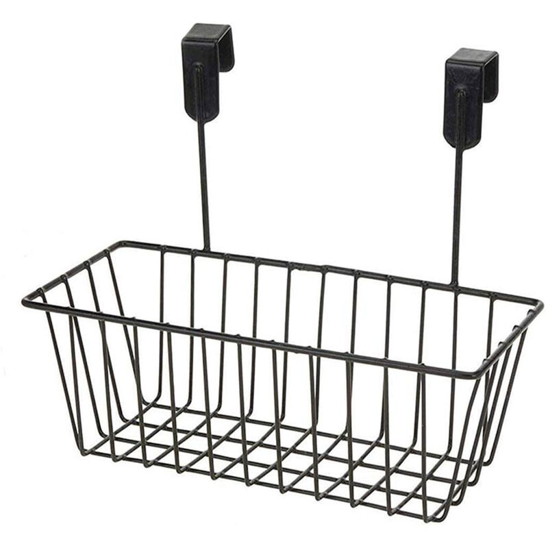 Image of Cestino porta oggetti con da appendere a ante o cassetti organizer cucina bagno nero