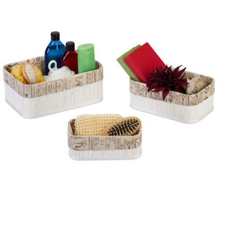 Cestino portaoggetti in bambù - set da 3