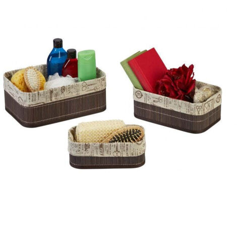 Cestino portaoggetti in bambù - set da 3